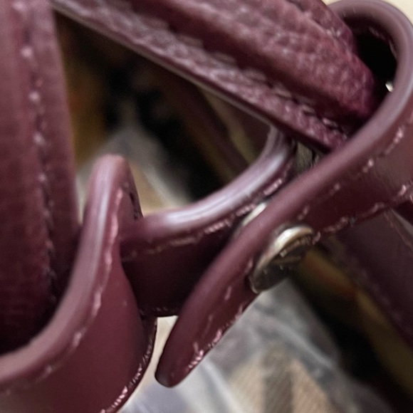 💕HP 💕SOLD ON ANOTHER PLATFORM NWT Burberry Mahogany Red Leather/Vintage Check - Picture 9 of 13